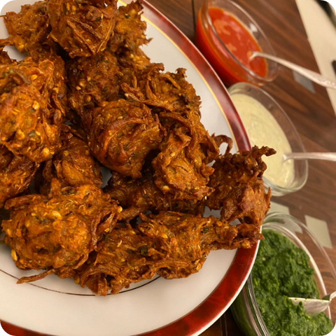 Onion Fritters with gobbleright’s flour power