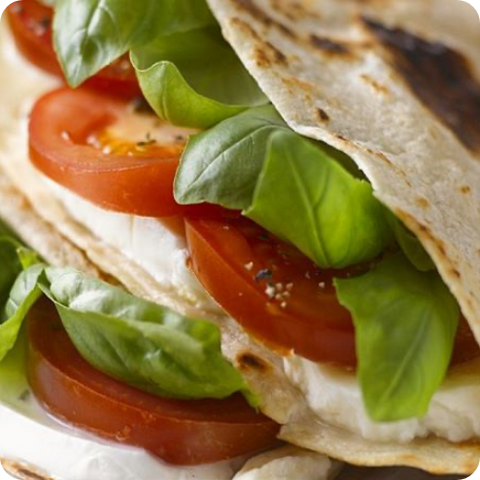 Grilled Tomato, Pesto and Mozzarellawith gobbleright wraps