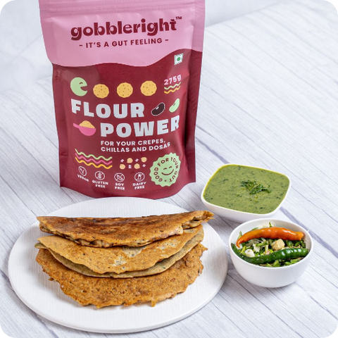 Mixed Vegetable Chillas with gobbleright’s flour power