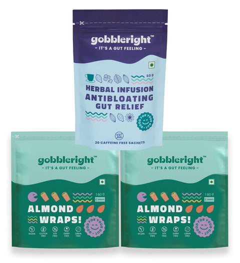 1 Antibloating Gut Relief Tea And 2 Almond Wraps! (11% Off)