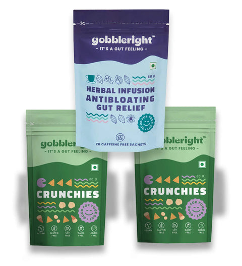 1 Antibloating Gut Relief Tea And 2 Crunchies (11% Off)